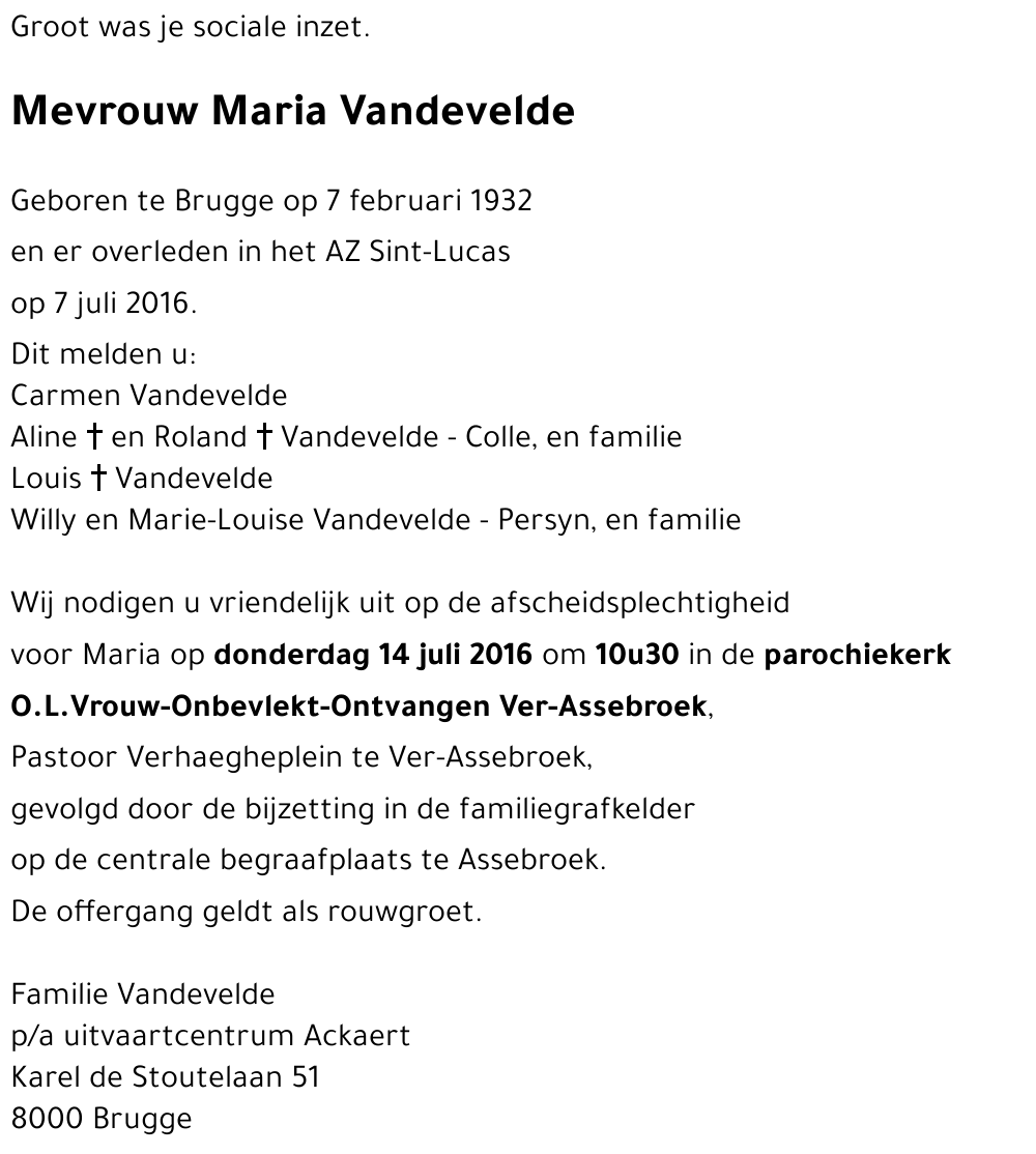 Maria Vandevelde