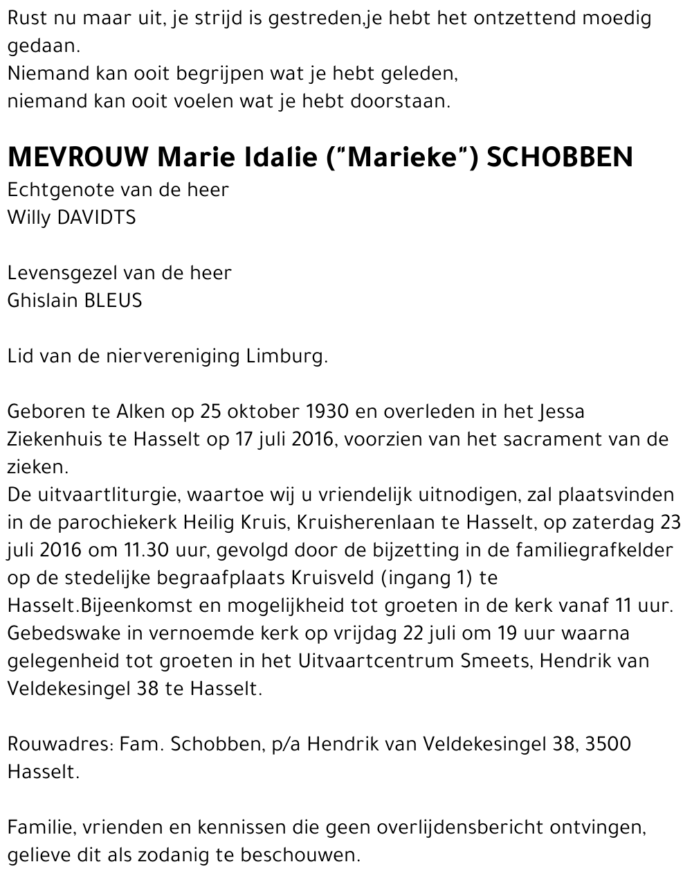 Marie Idalie Schobben