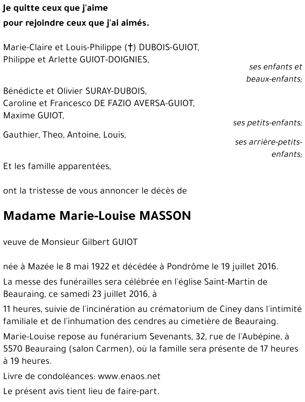Marie-Louise MASSON