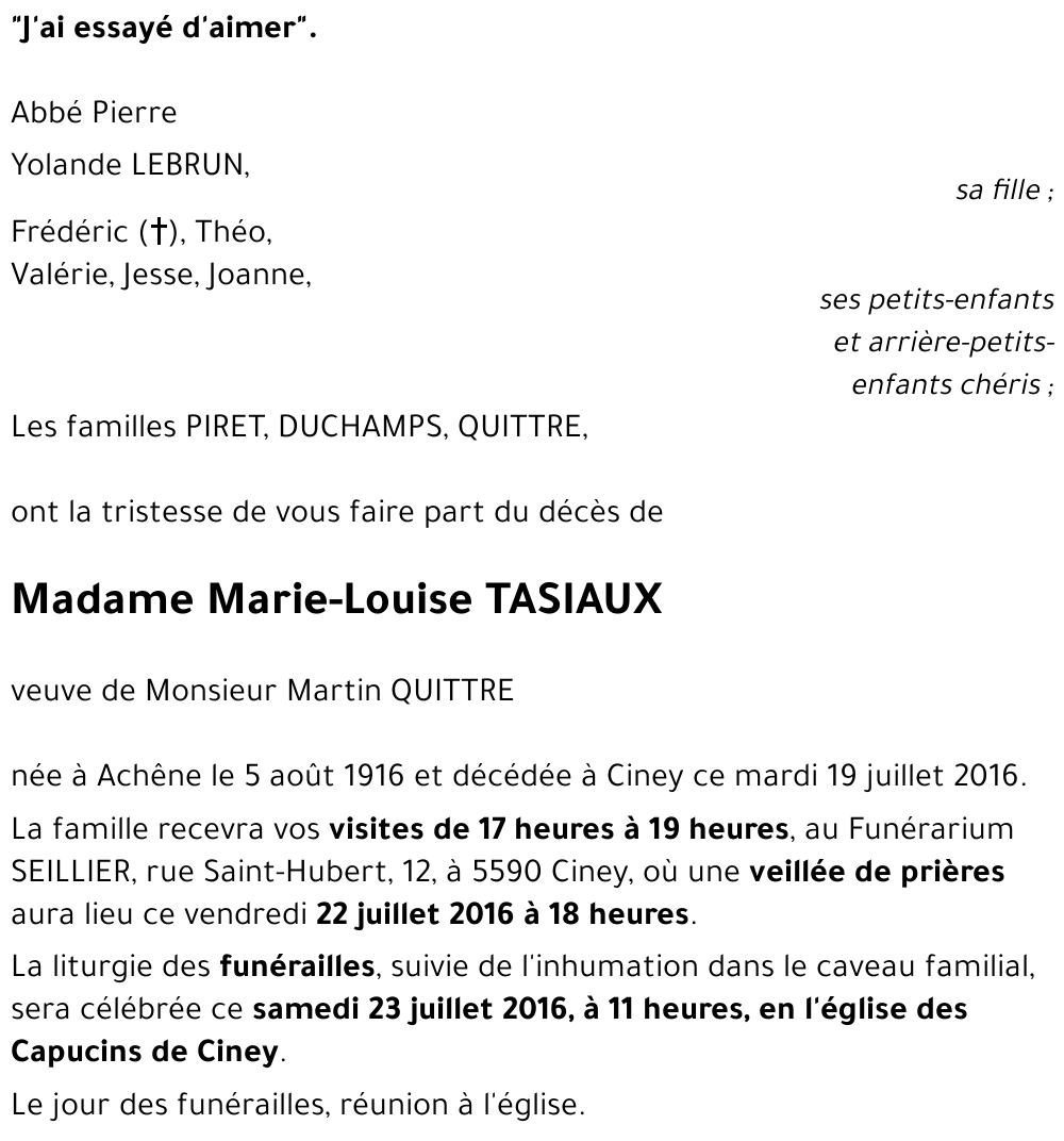 Marie-Louise TASIAUX