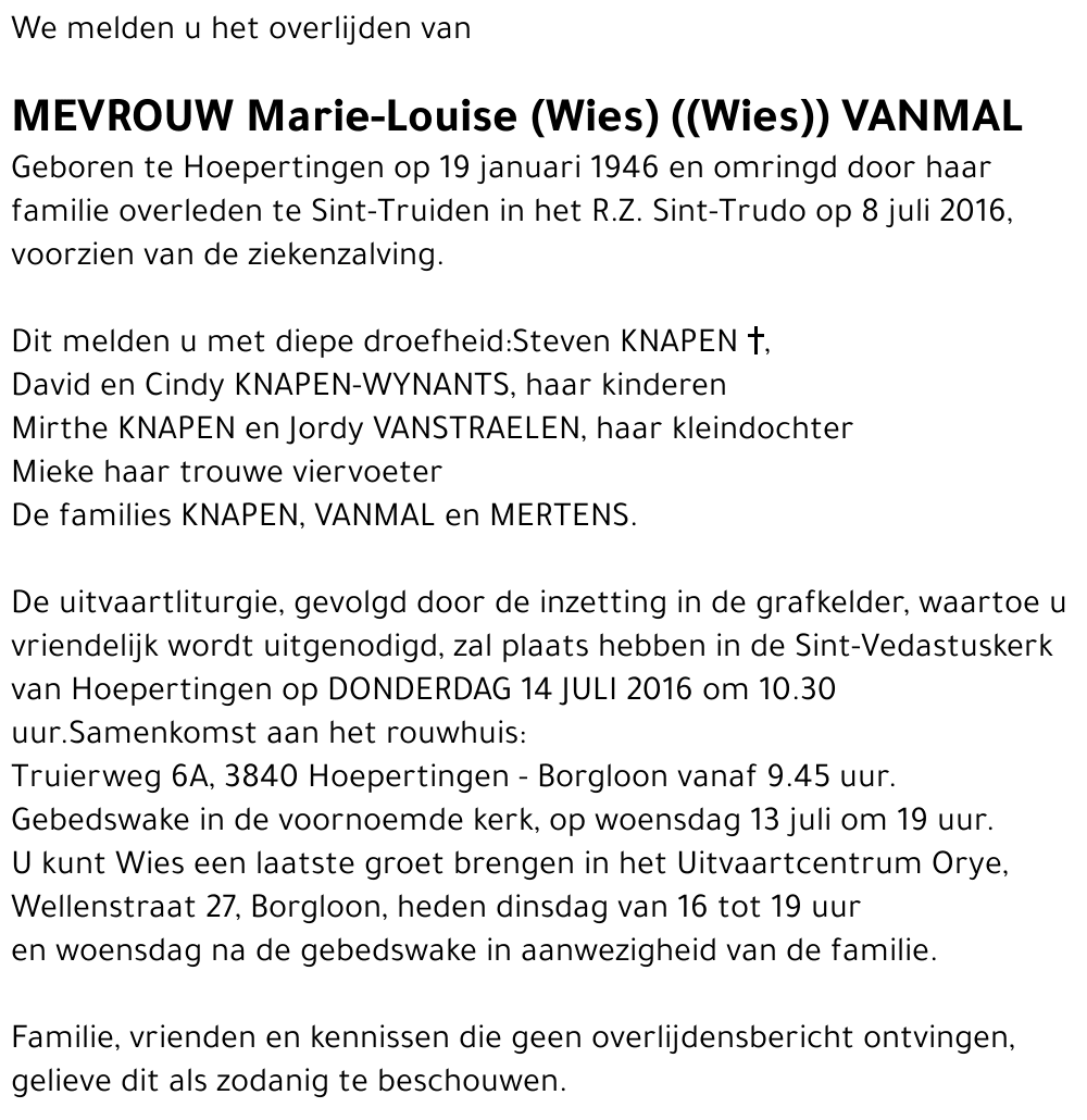 Marie-Louise VANMAL
