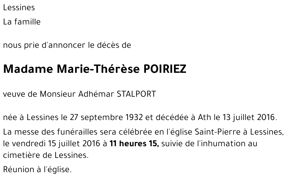 Marie-Thérèse POIRIEZ