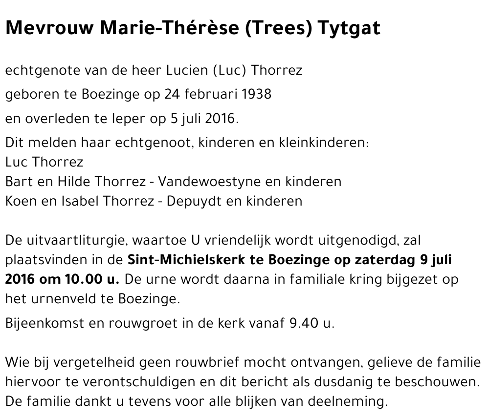 Marie-Thérèse (Trees) Tytgat