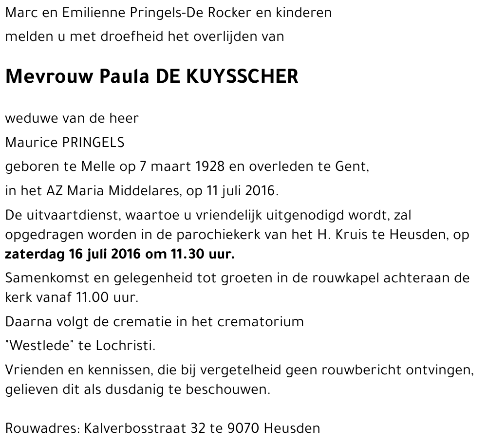 Paula DE KUYSSCHER