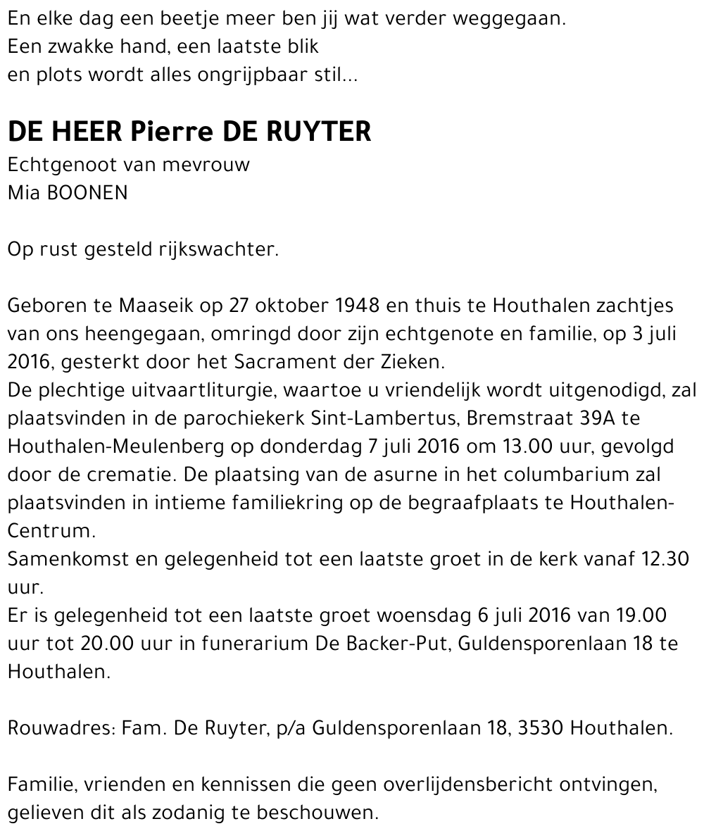Pierre DE RUYTER