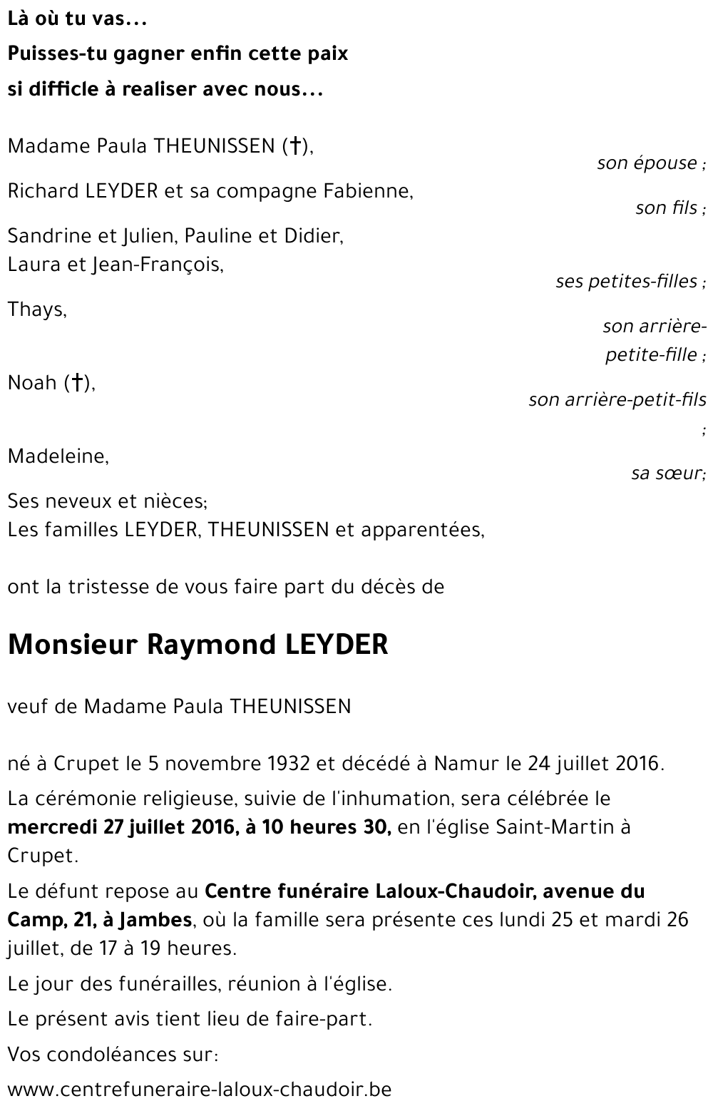 Raymond LEYDER
