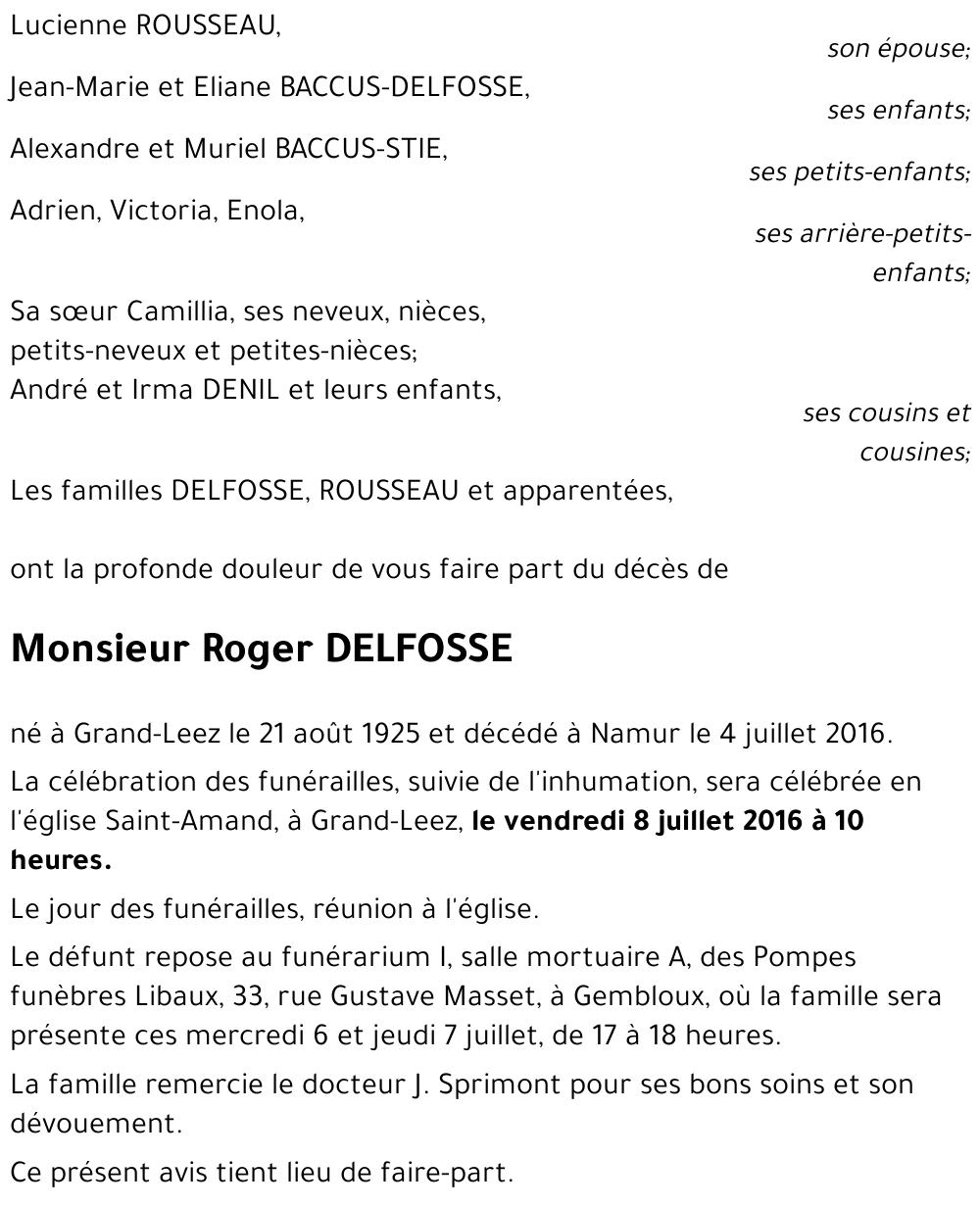Roger DELFOSSE