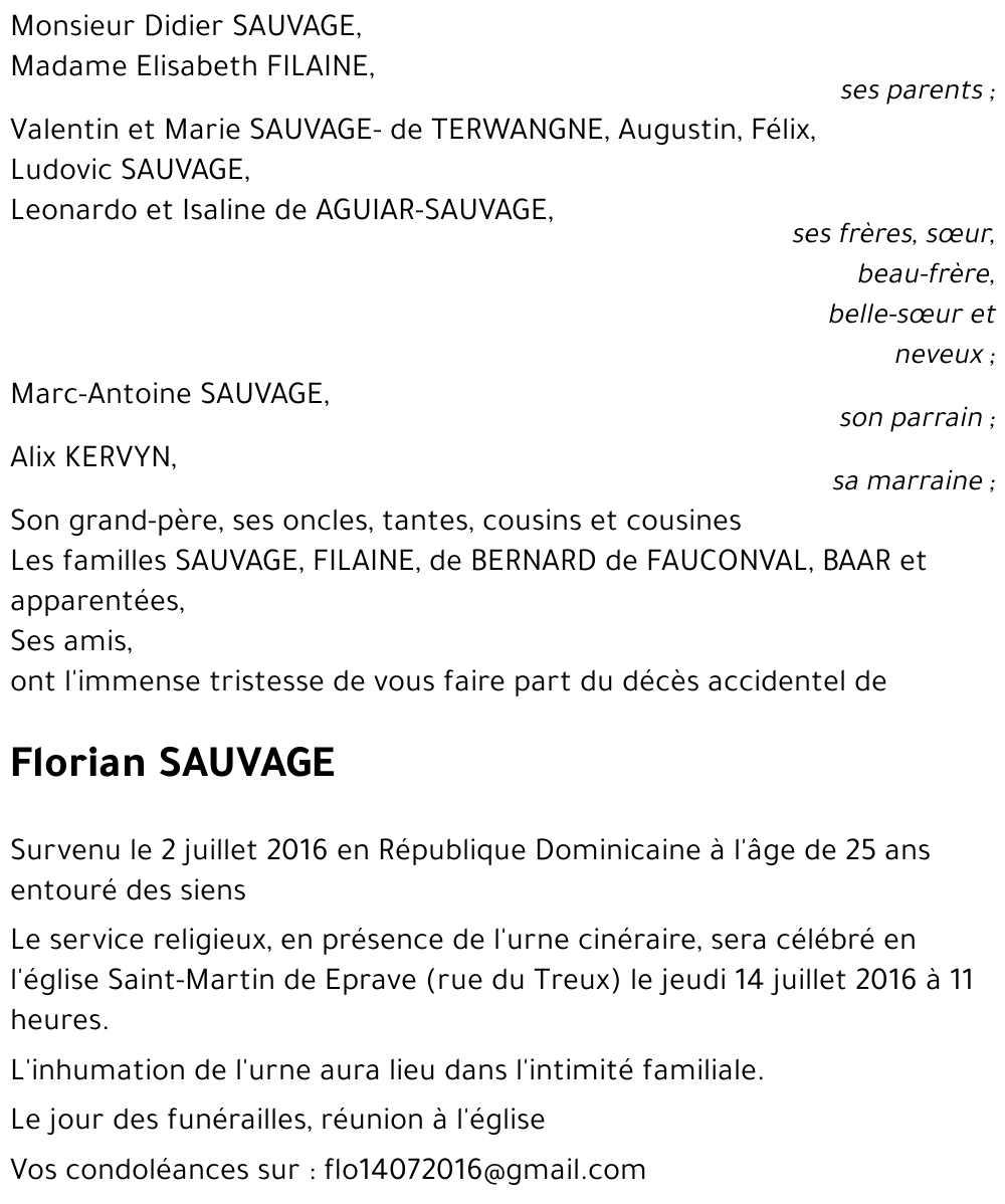 SAUVAGE Florian