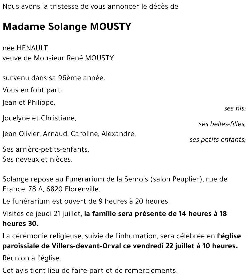 Solange MOUSTY