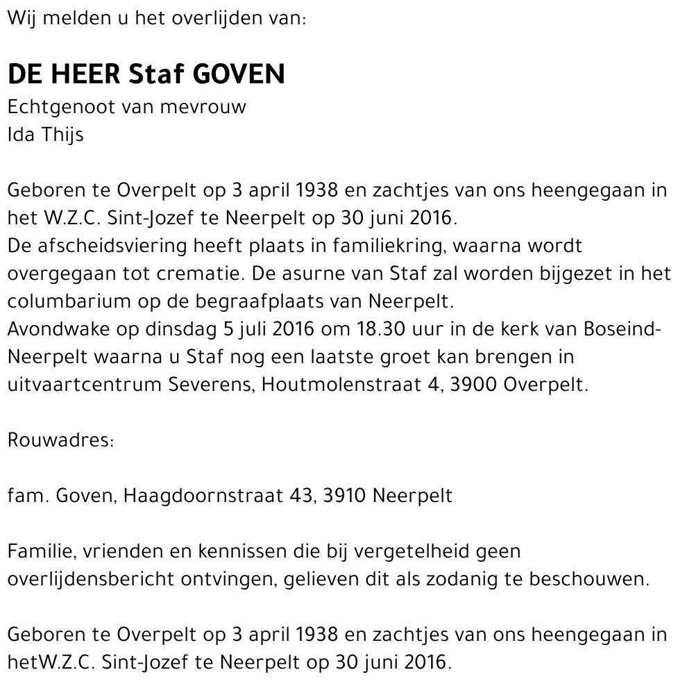 Staf Goven
