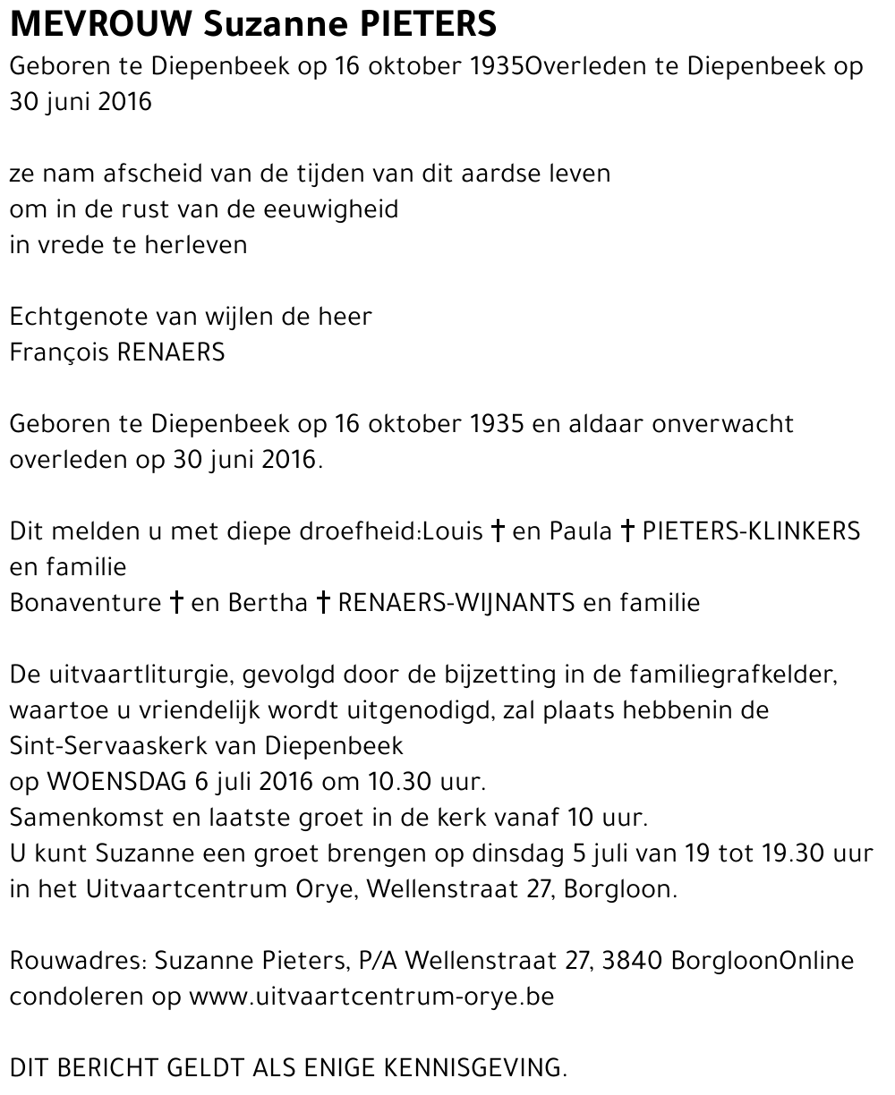 Suzanne PIETERS