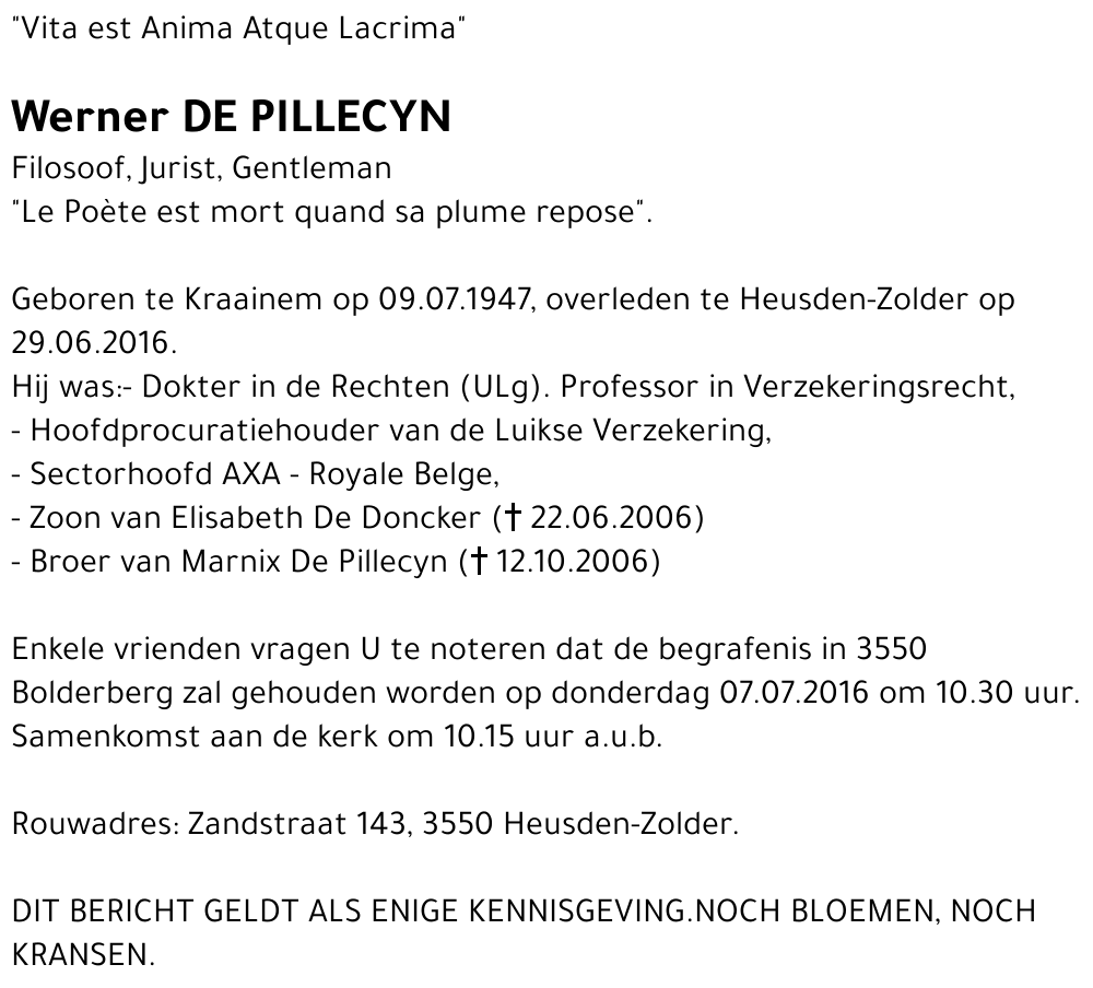Werner DE PILLECYN