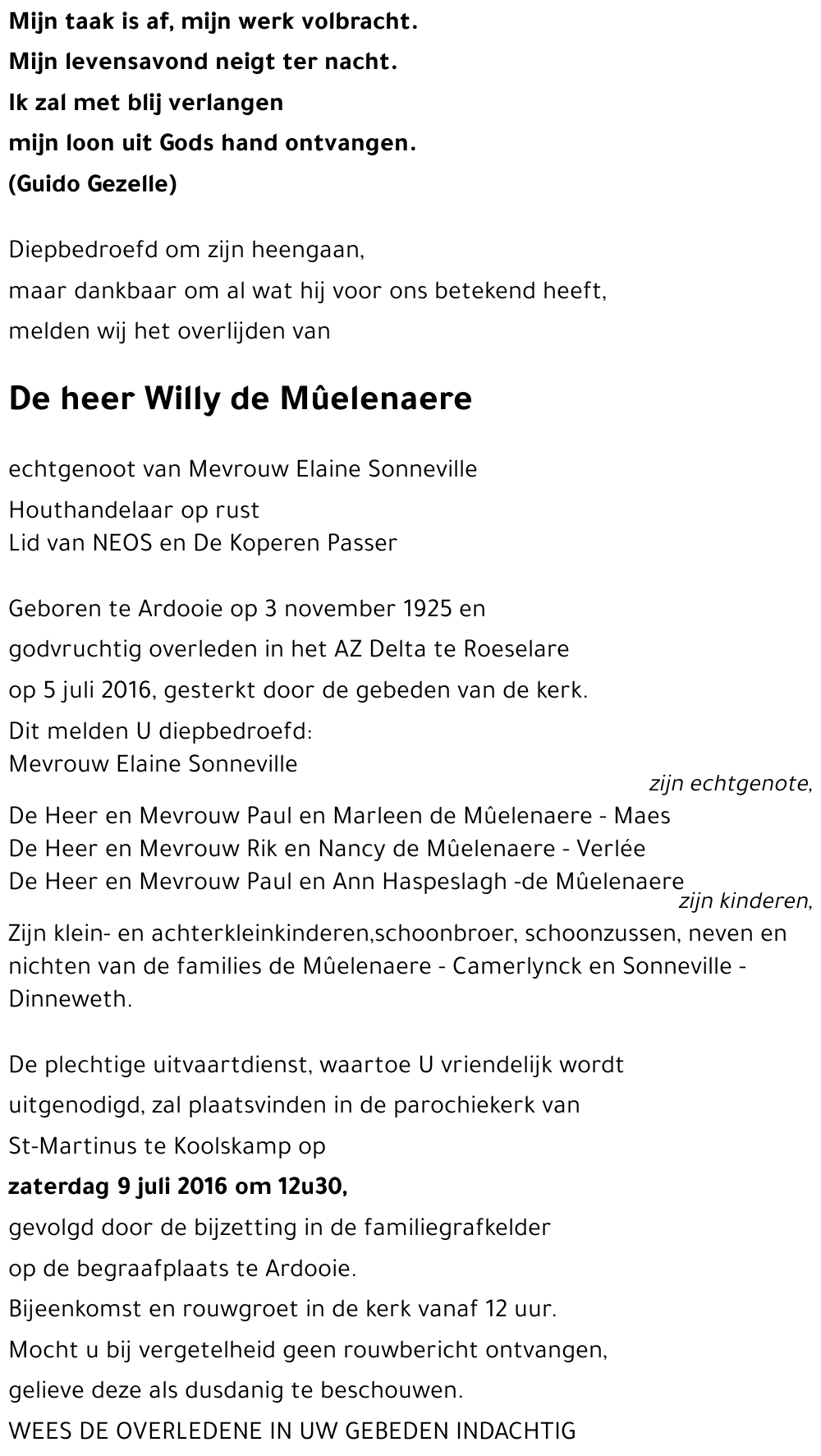 Willy de Mûelenaere