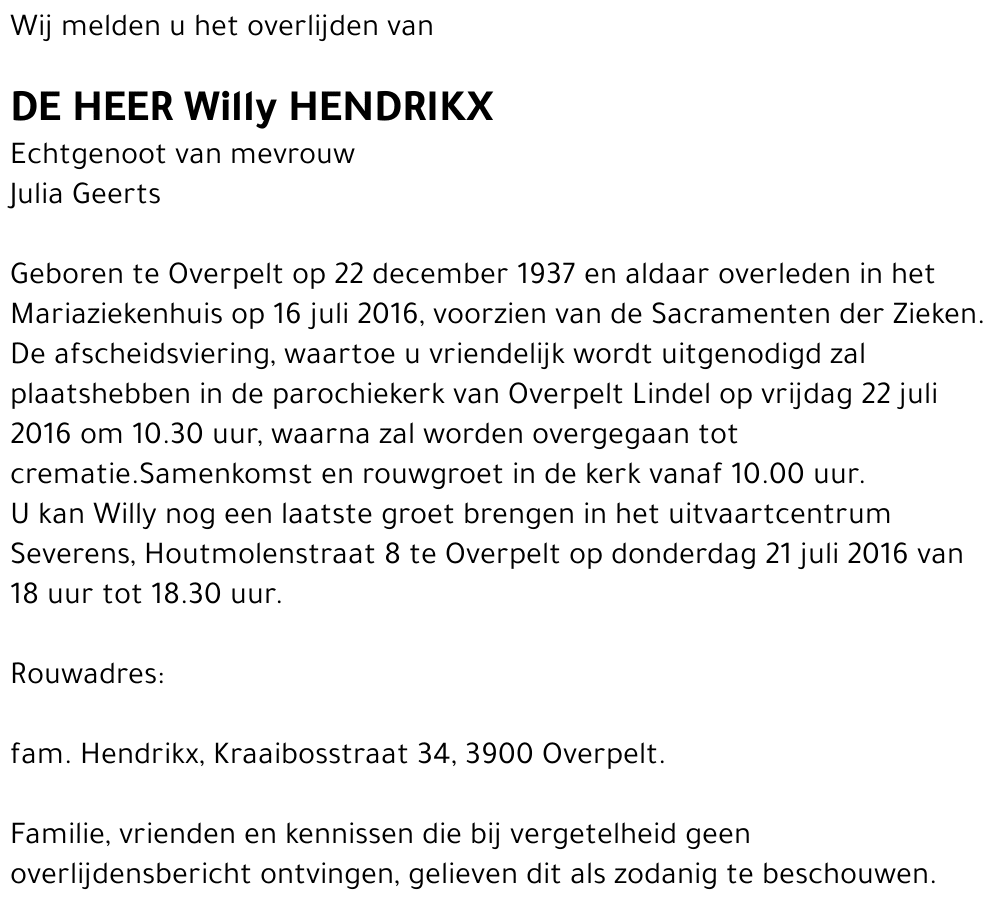 Willy Hendrikx