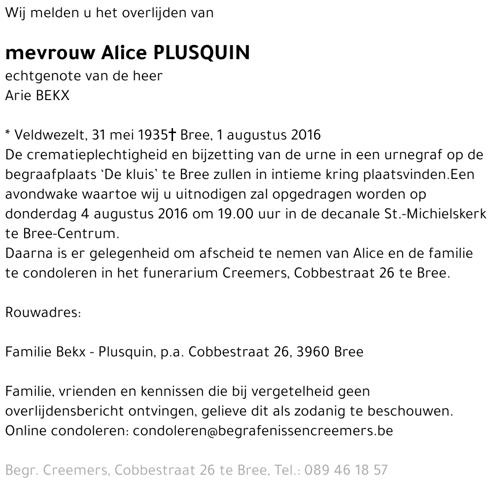 Alice Plusquin