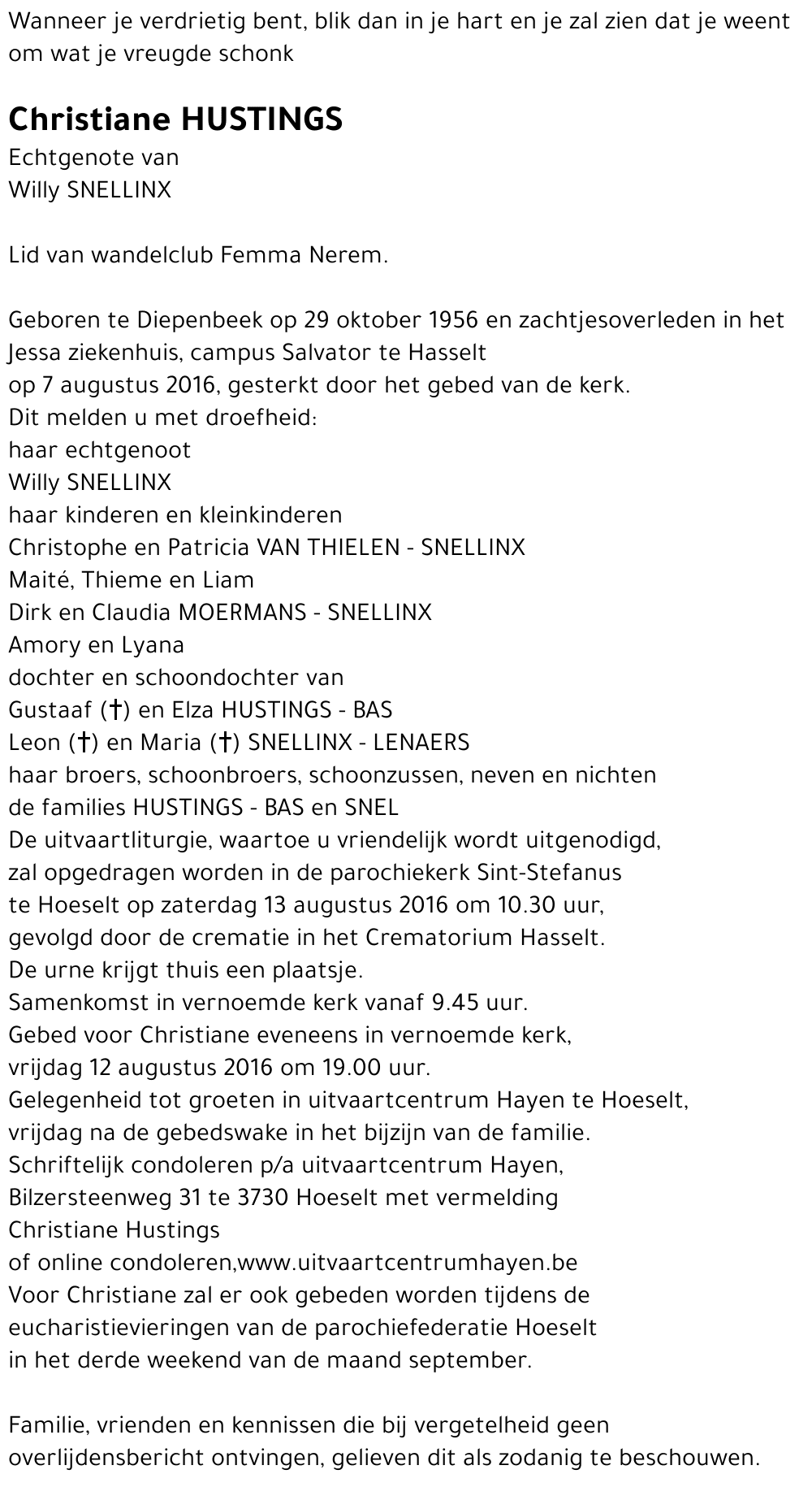 Christianne HUSTINGS