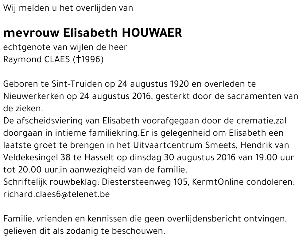 Elisabeth HOUWAER
