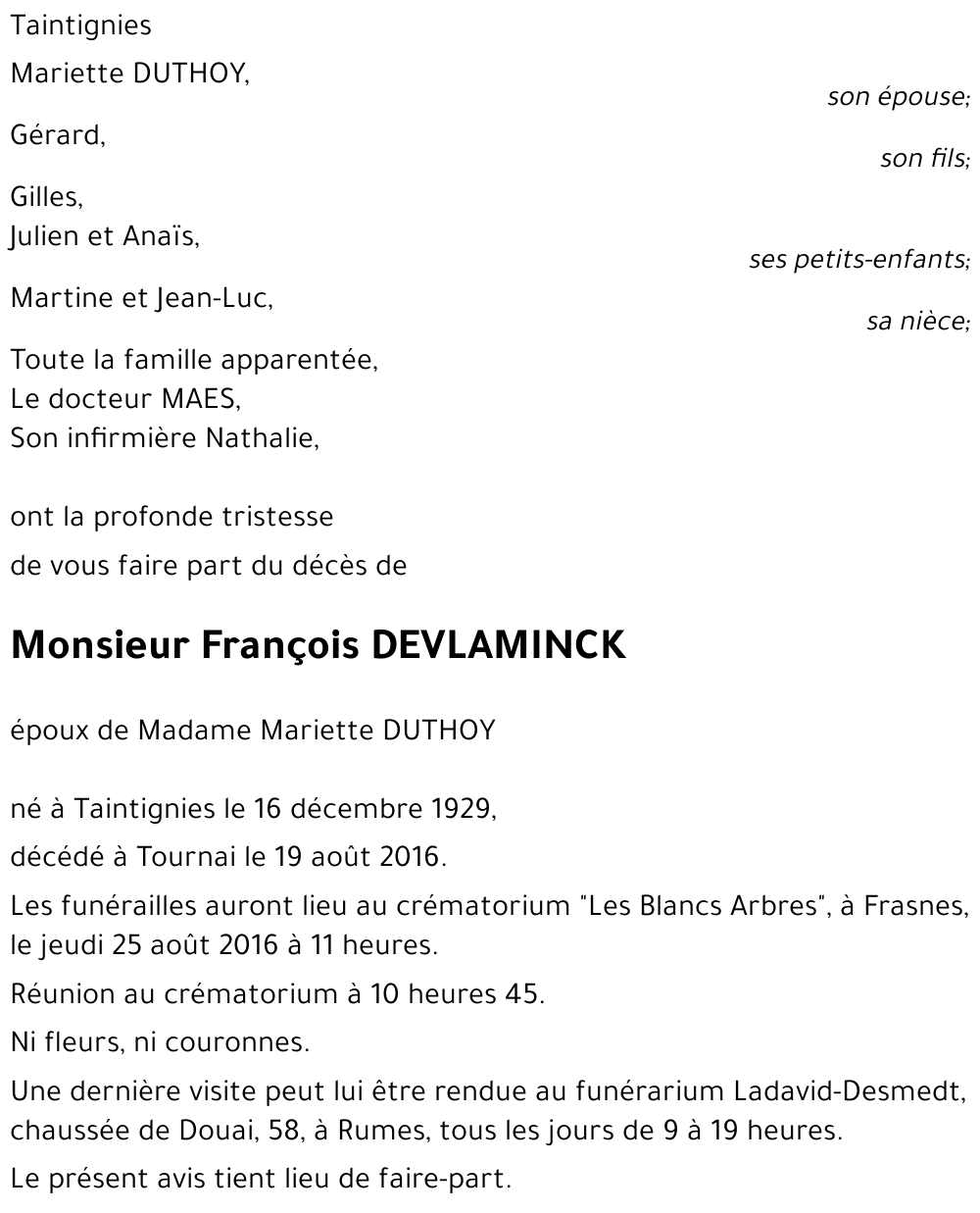 François DEVLAMINCK