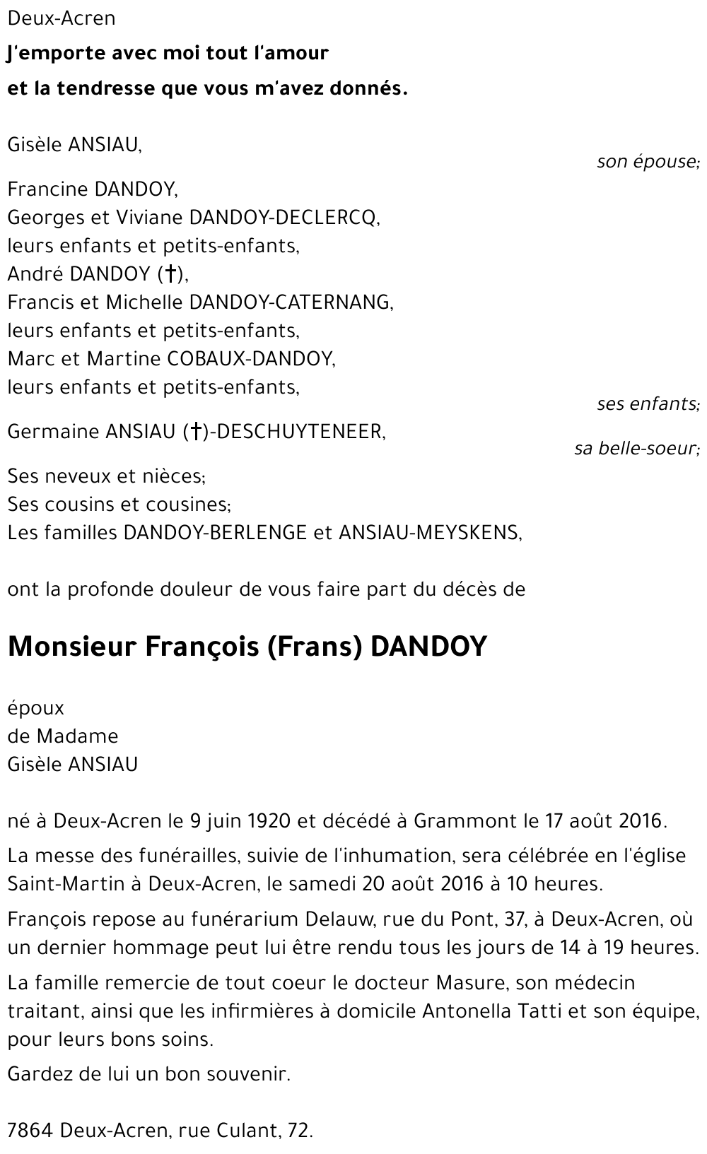 François (Frans) DANDOY