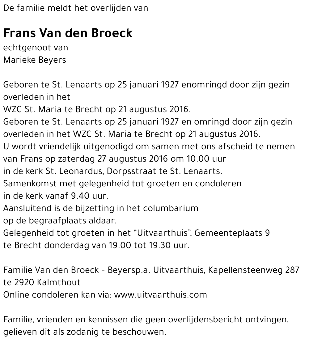 Frans Van den Broeck