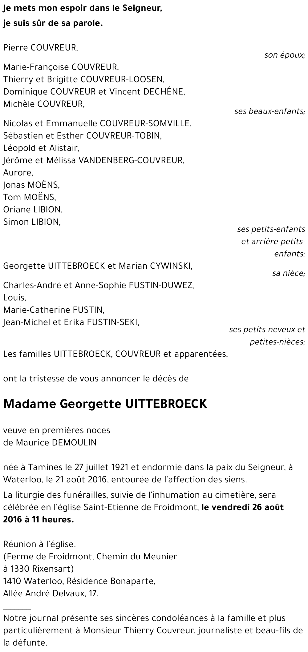 Georgette UITTEBROECK