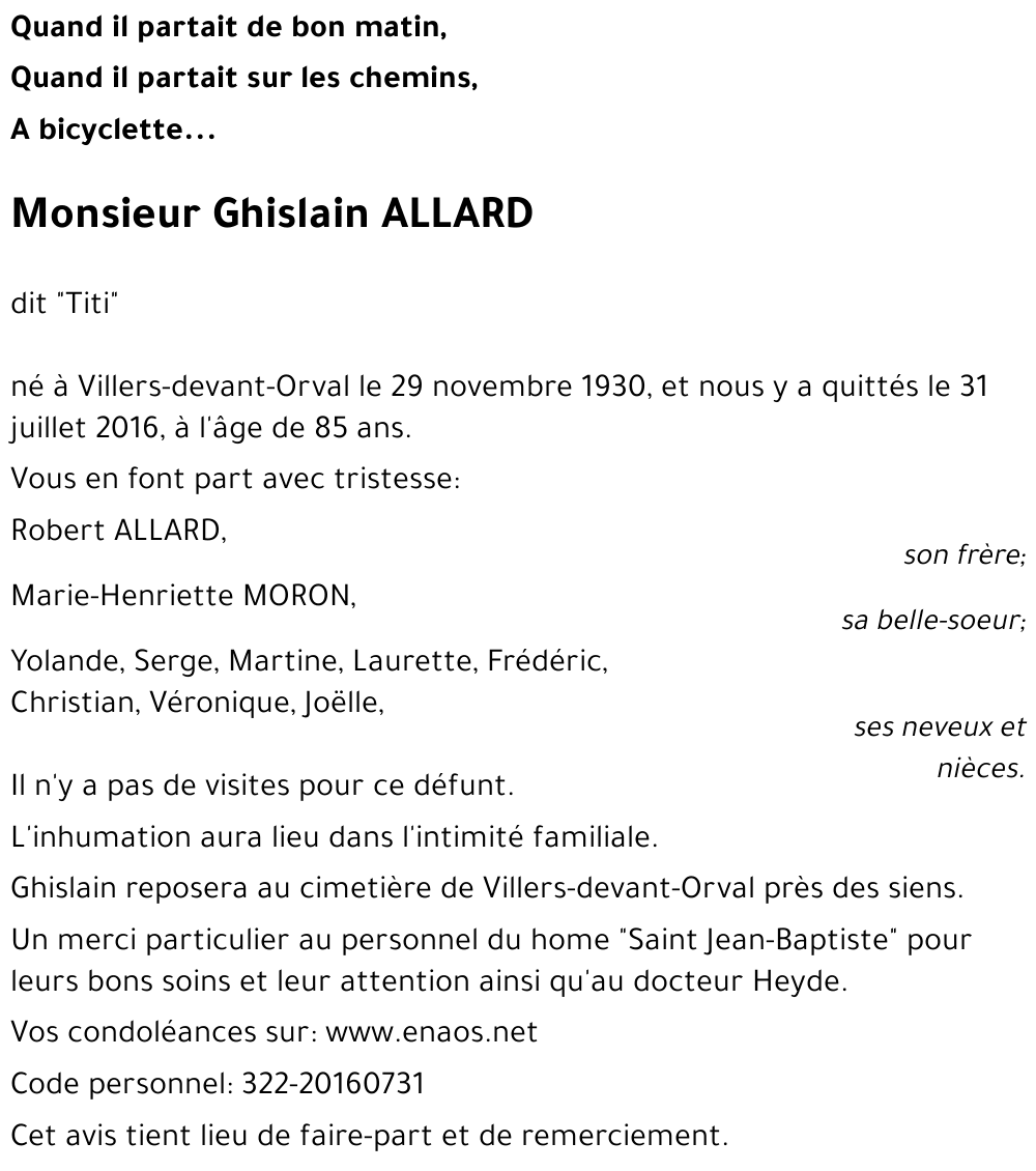 Ghislain ALLARD