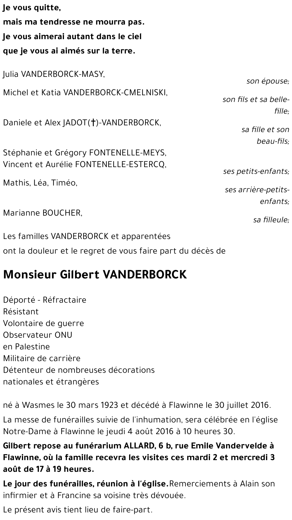 Gilbert VANDERBORCK