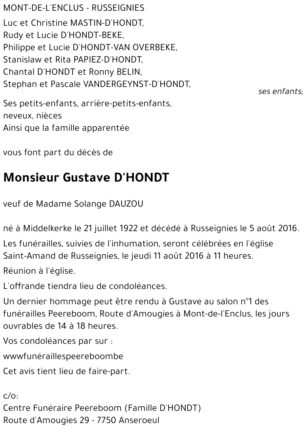 Gustave D'HONDT