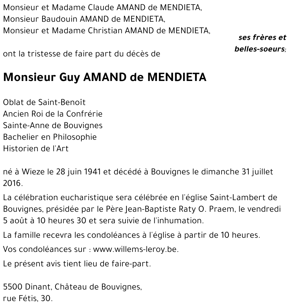 Guy AMAND de MENDIETA