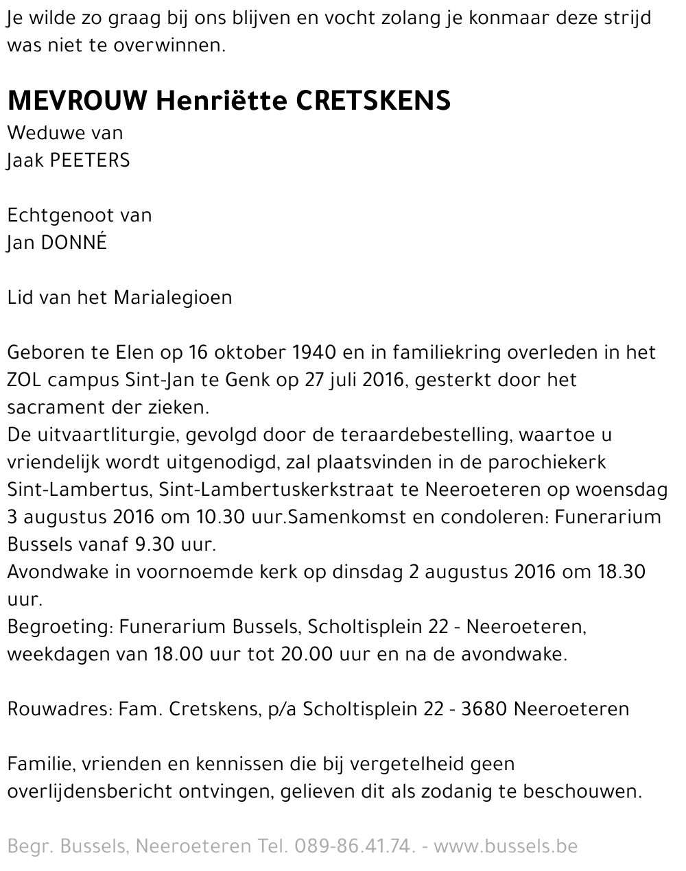 Henriëtte CRETSKENS