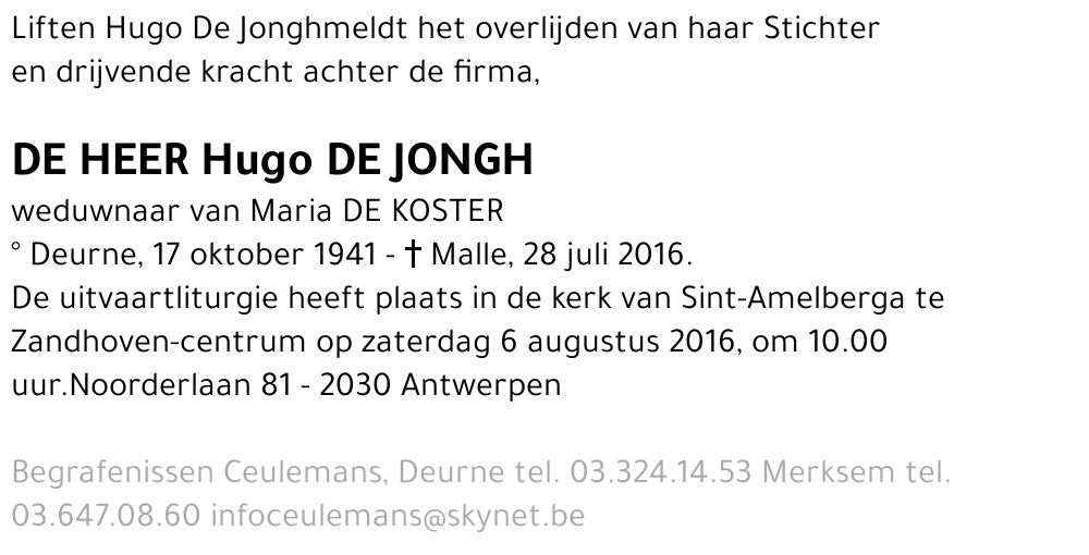 Hugo De Jongh