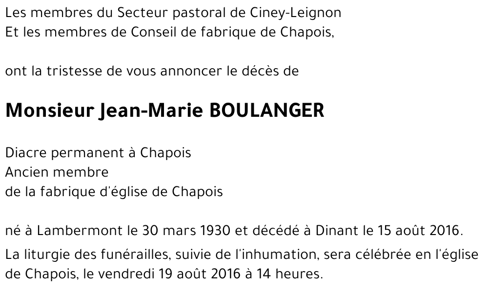 Jean-Marie BOULANGER