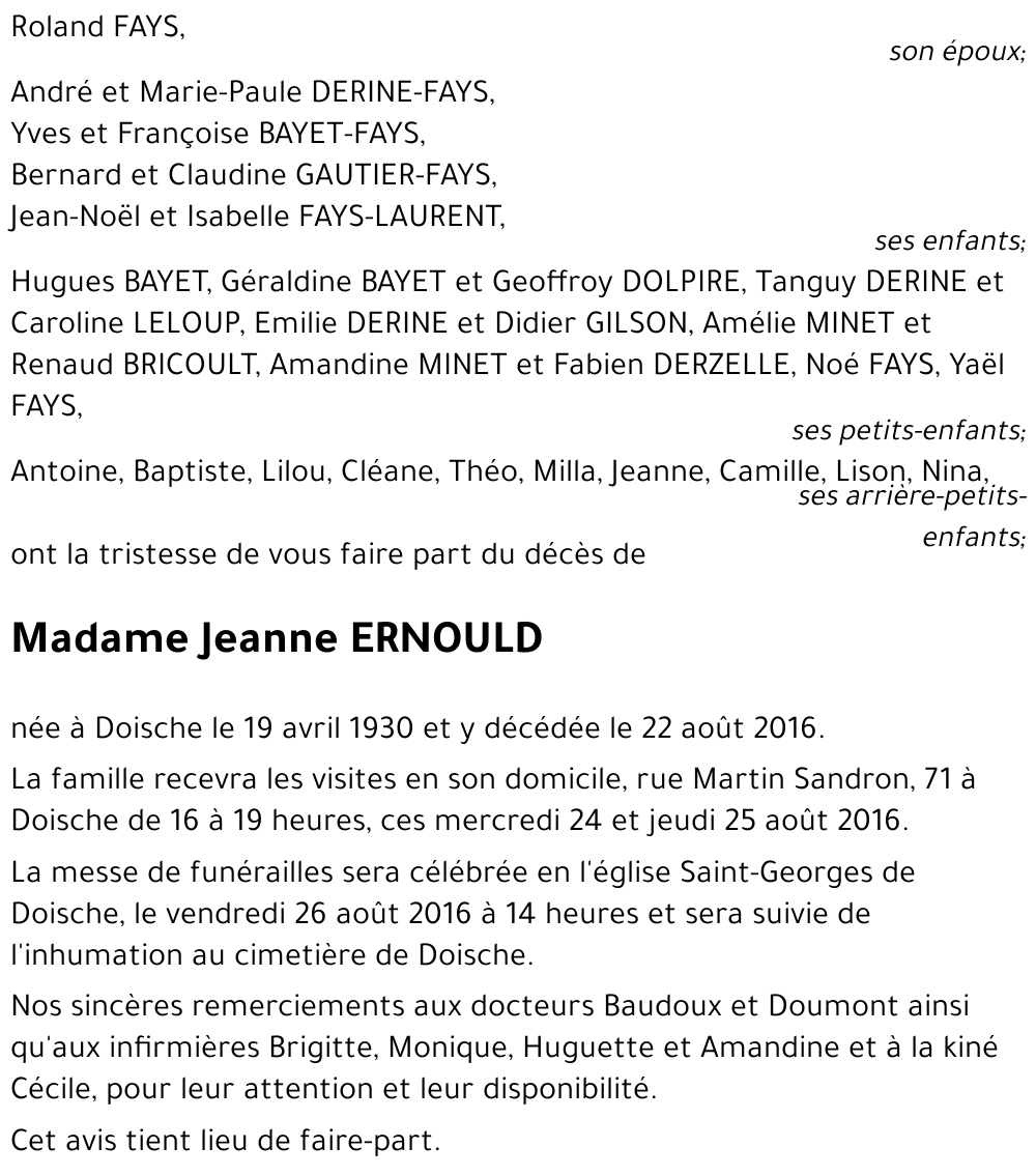 Jeanne ERNOULD
