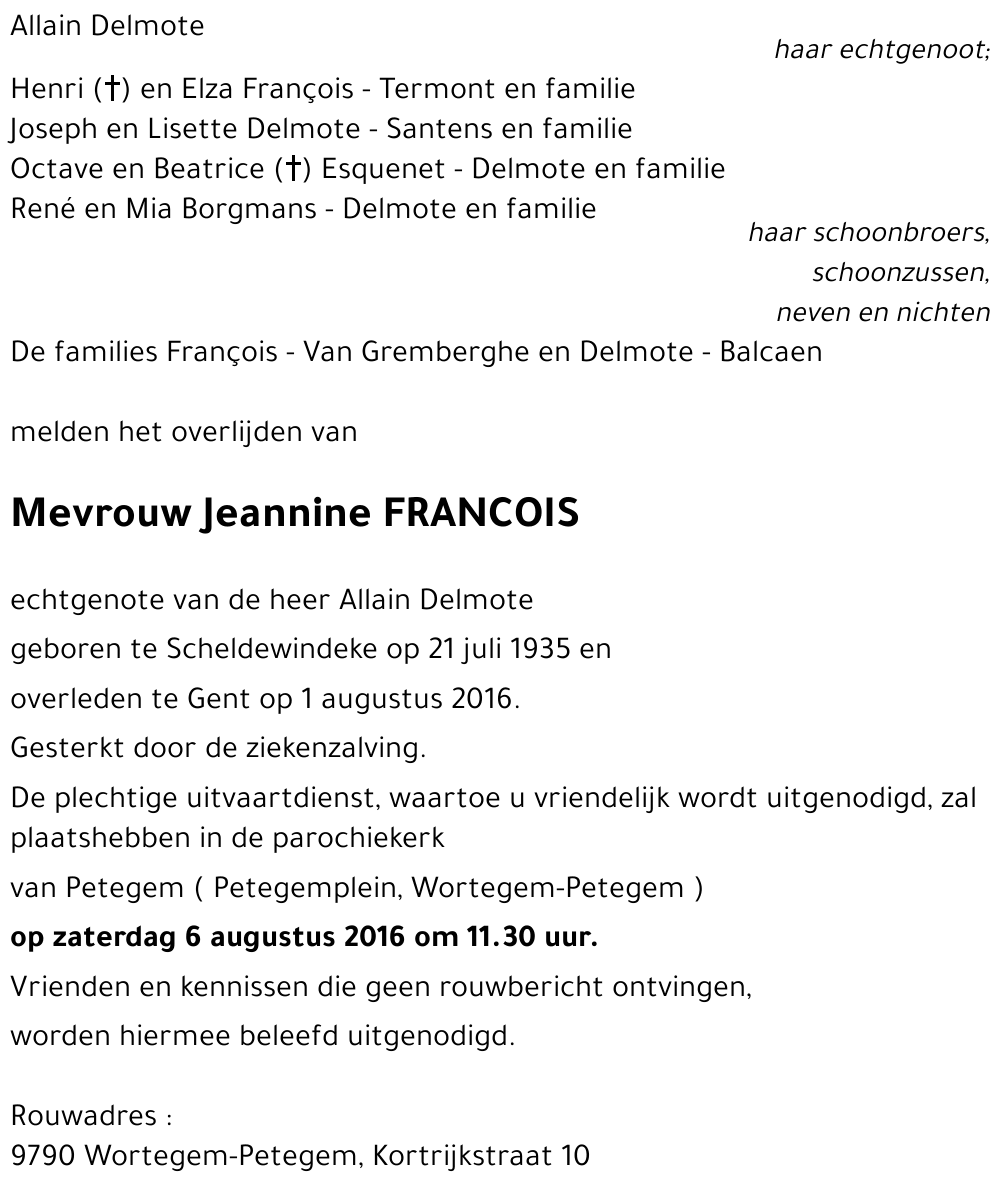 Jeannine FRANCOIS