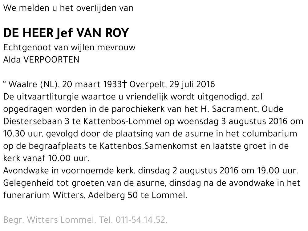 Jef Van Roy