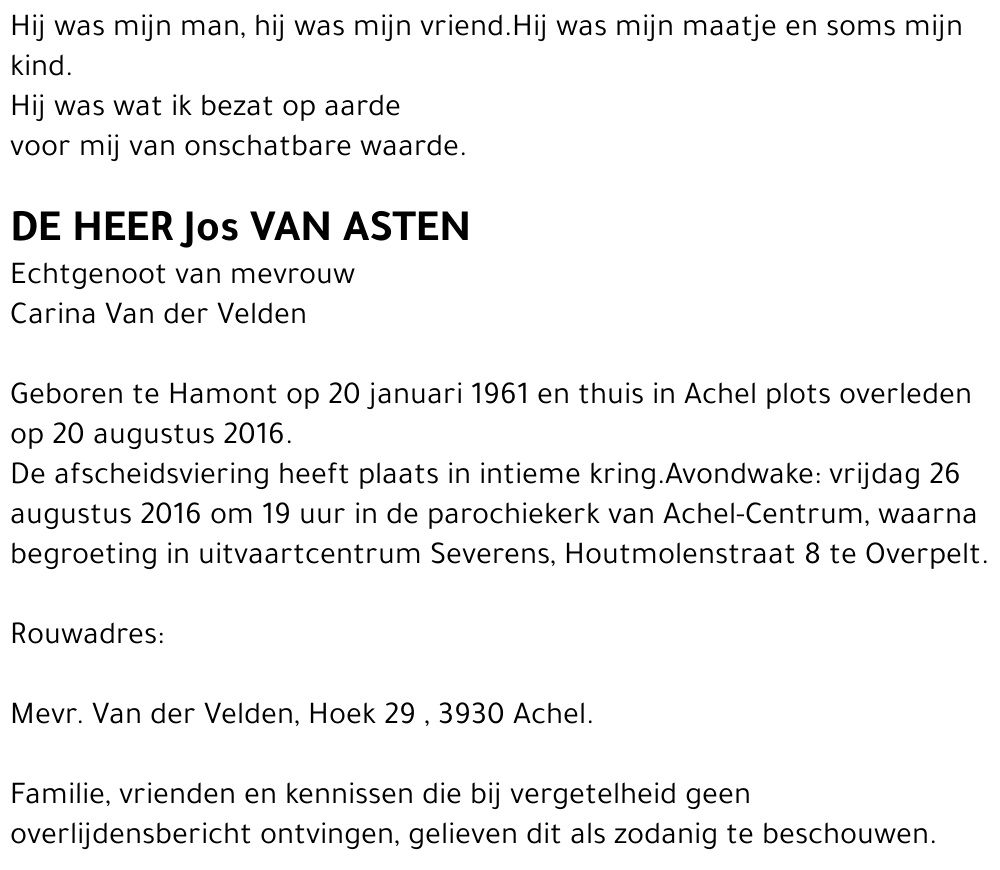 Jos Van Asten