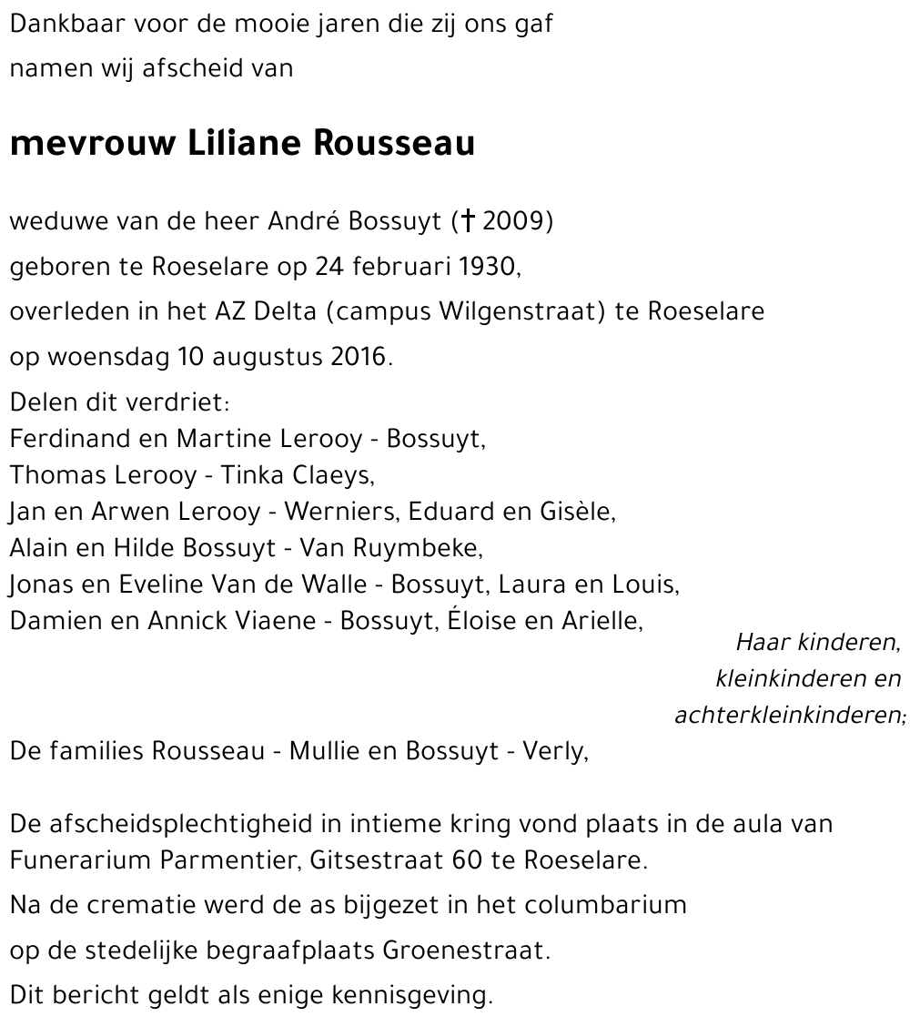 Liliane Rousseau