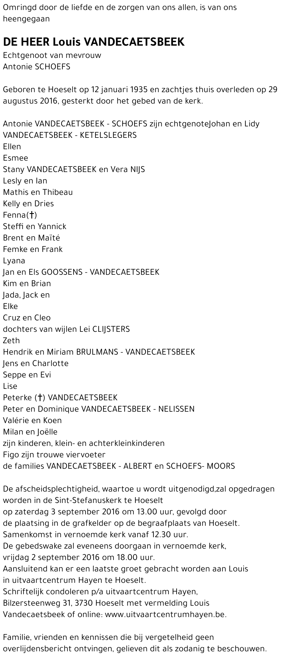Louis VANDECAETSBEEK