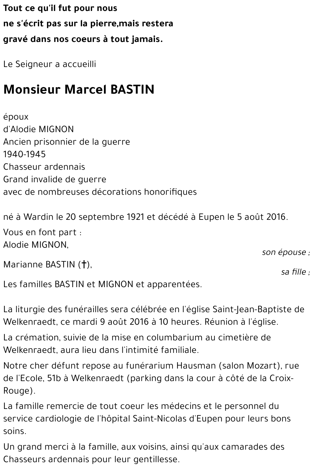 Marcel BASTIN