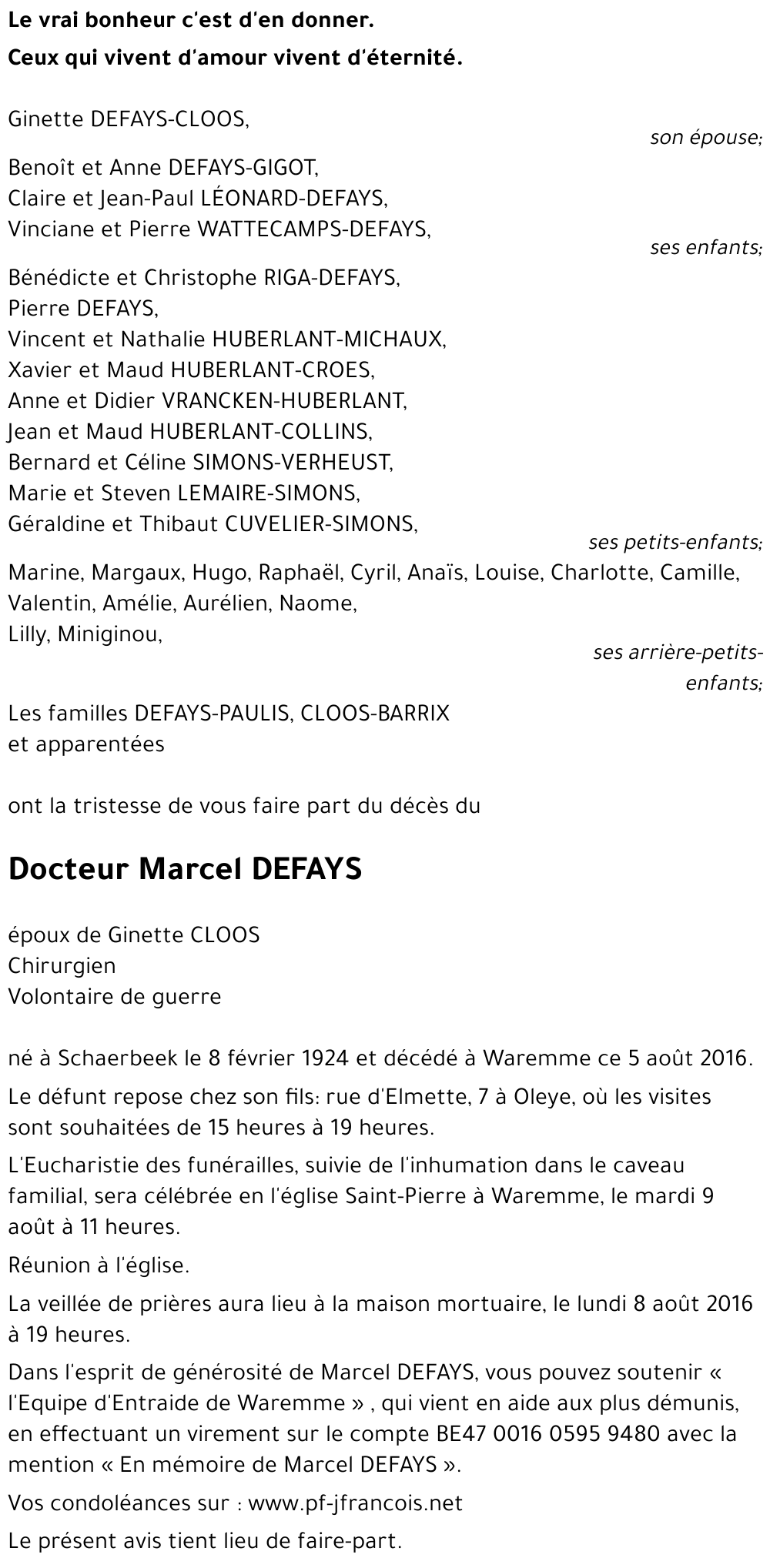 Marcel DEFAYS