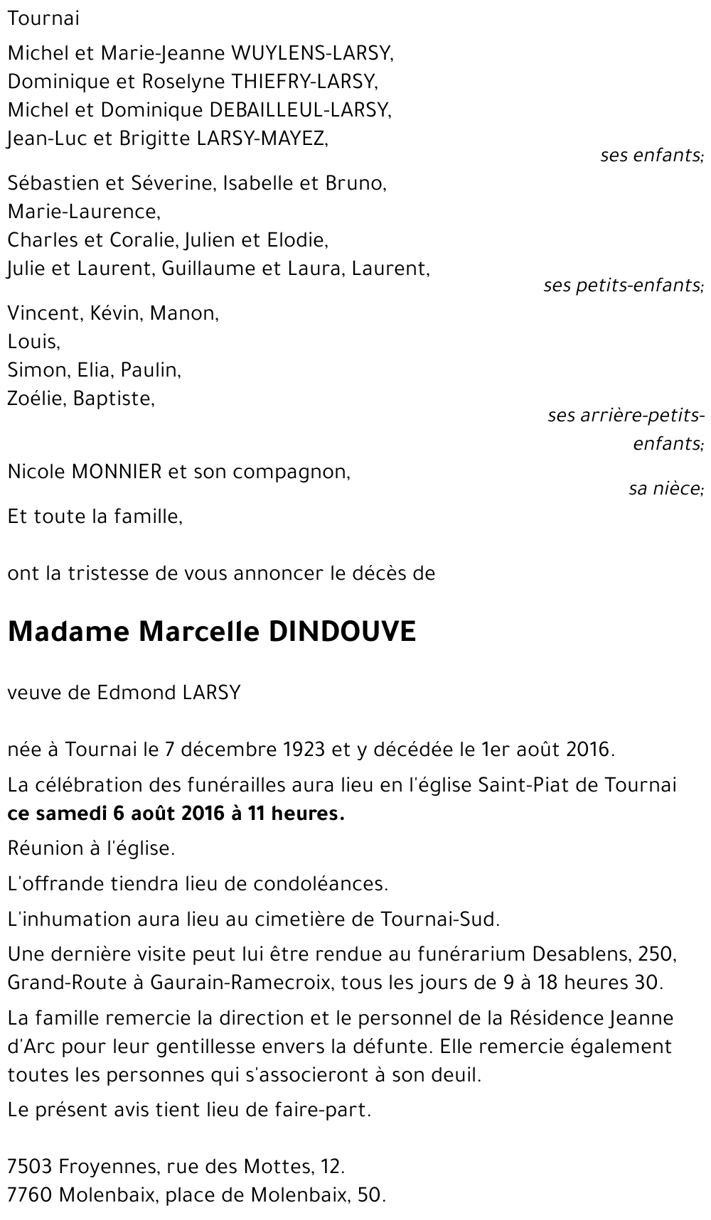 Marcelle DINDOUVE
