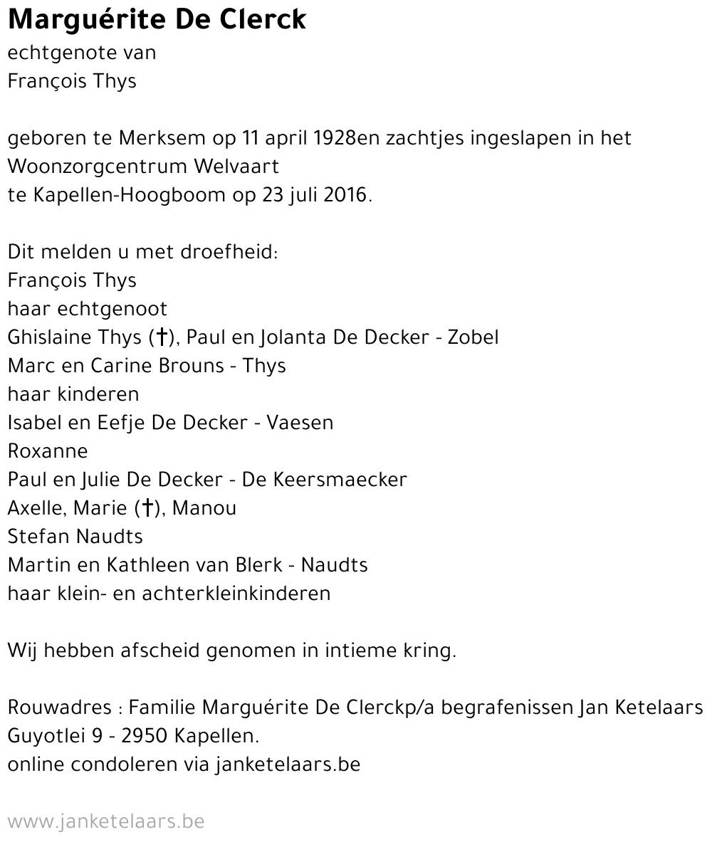 Marguérite De Clerck