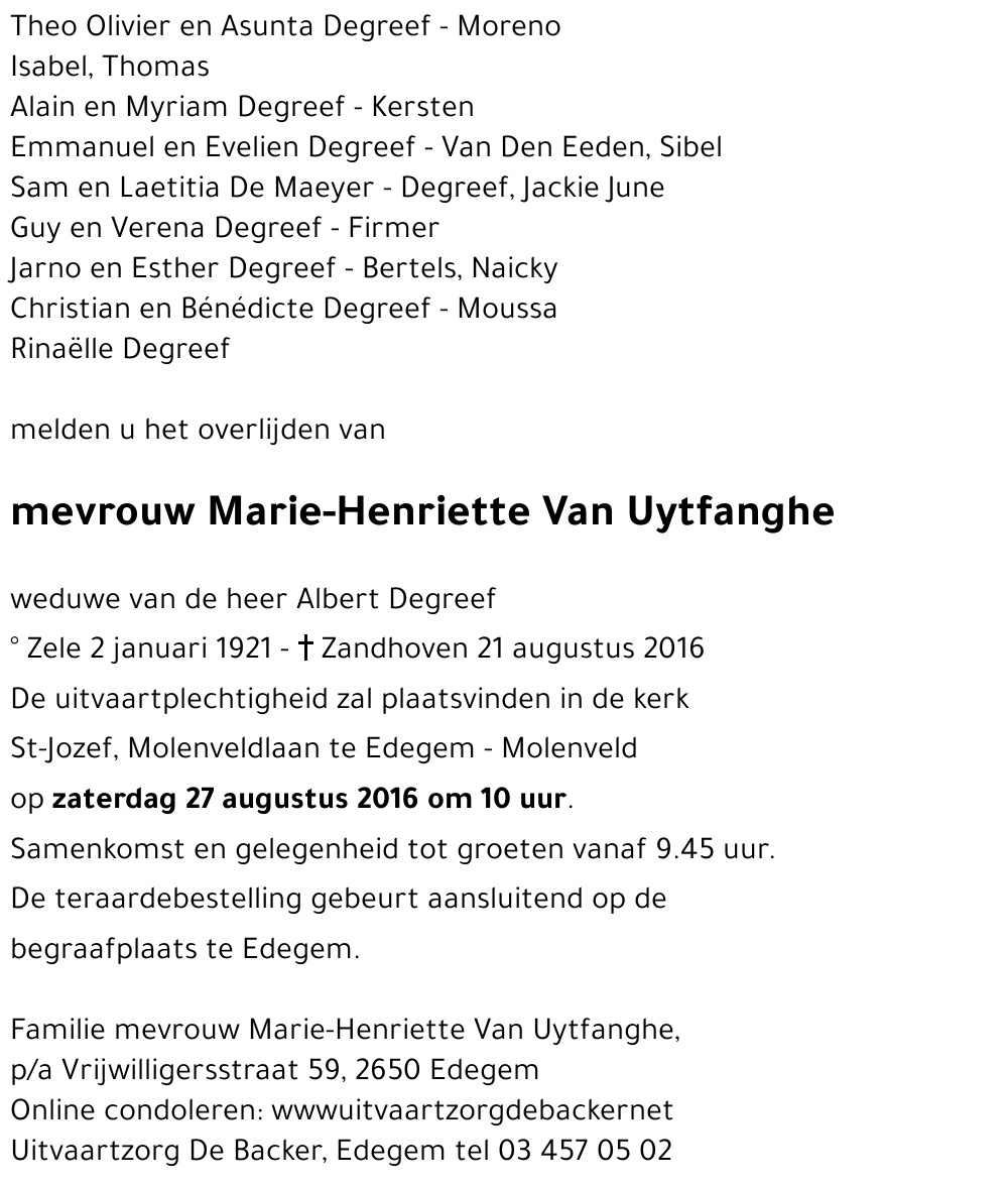 Marie-Henriette Van Uytfanghe