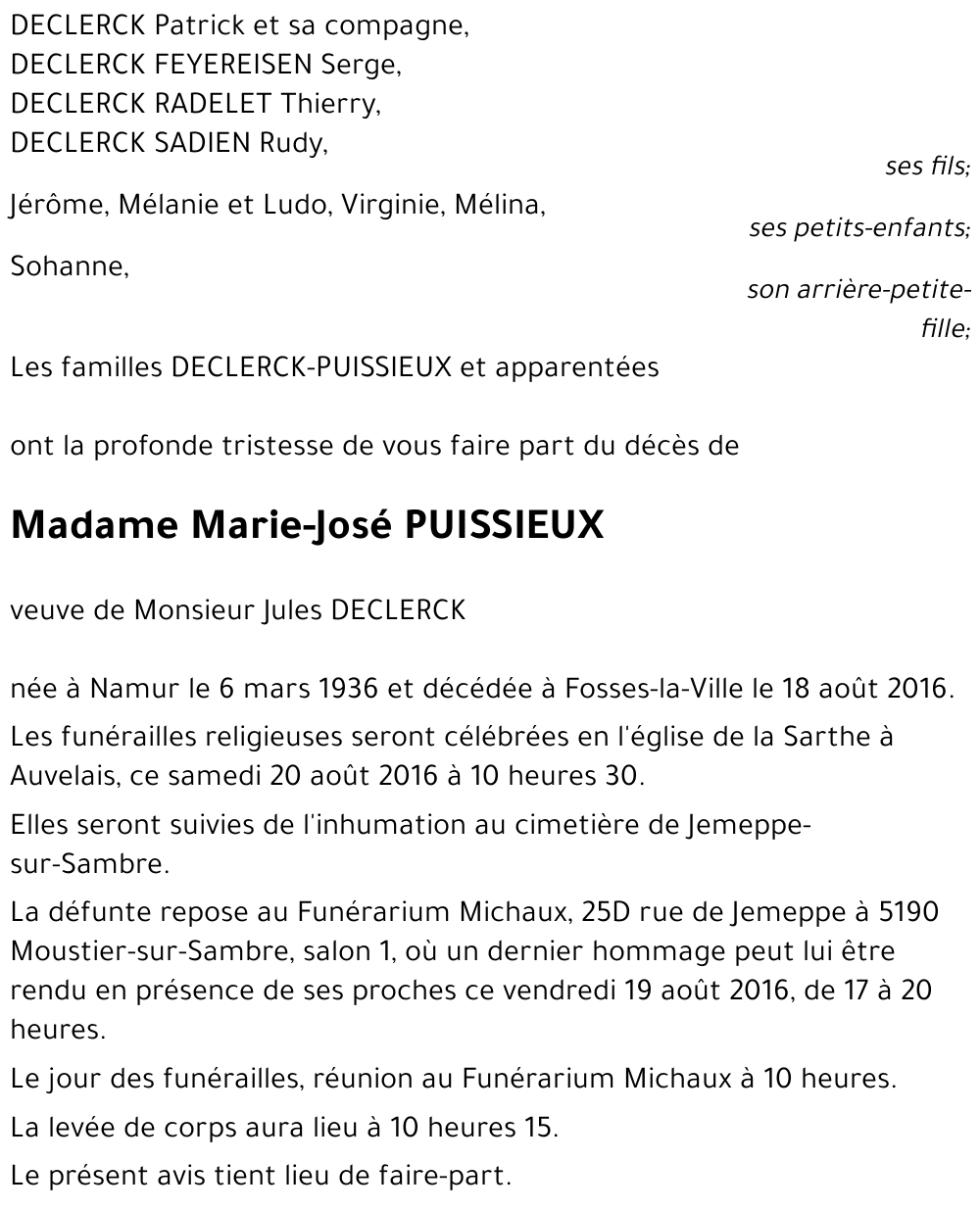 Marie-José PUISSIEUX