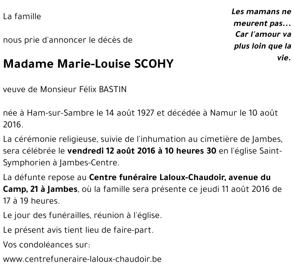 Marie-Louise SCOHY