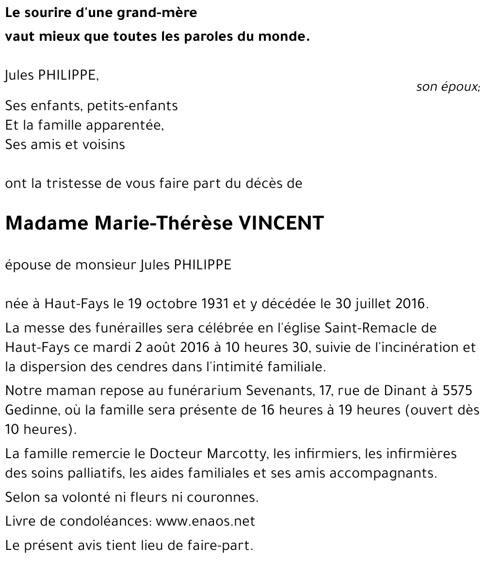 Marie-Thérèse VINCENT