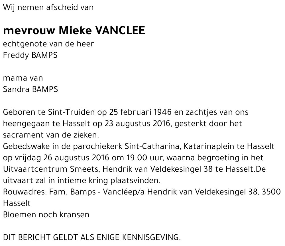 Mieke VANCLEE