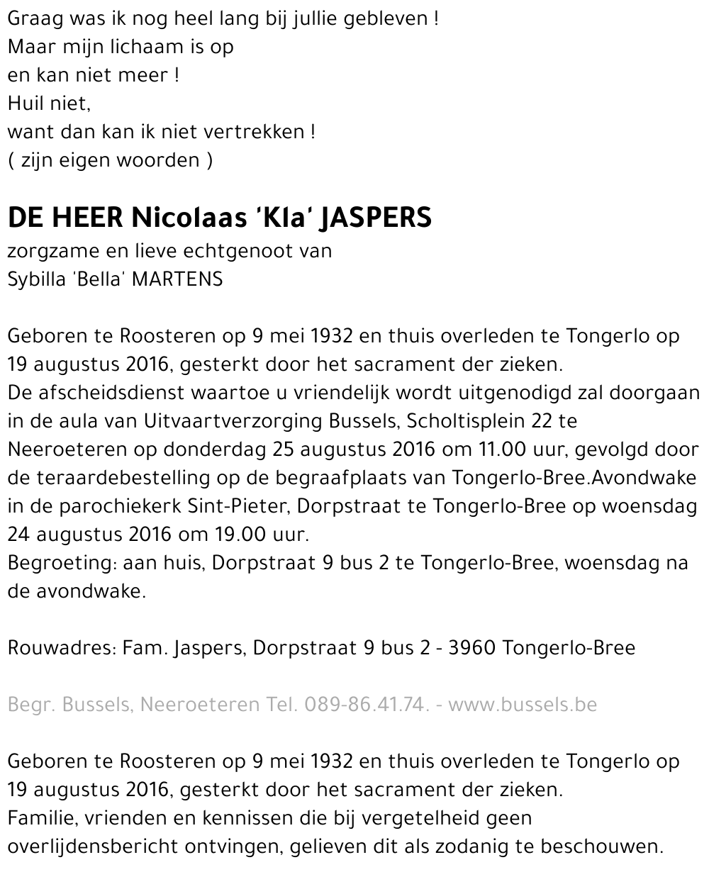 Nicolaas 'Kla' JASPERS