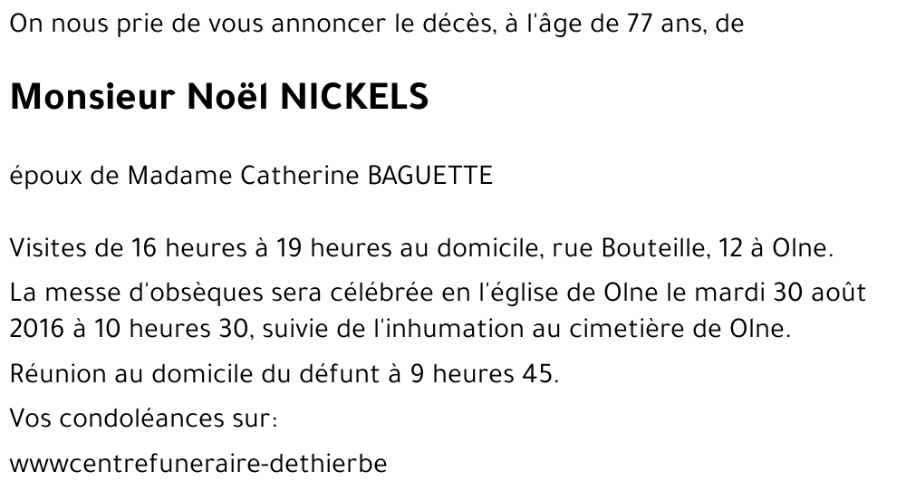 Noël NICKELS