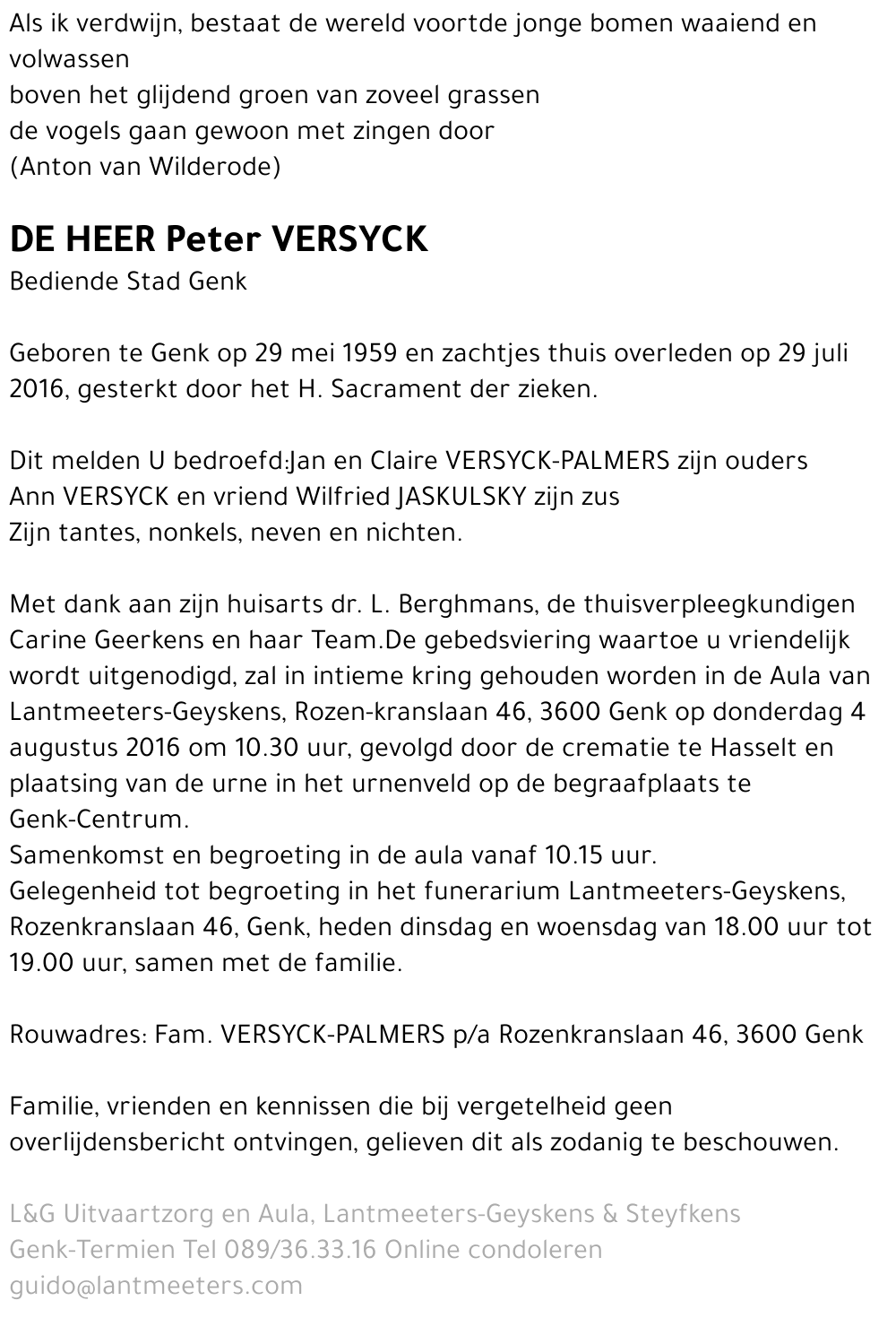 Peter VERSYCK
